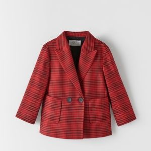Zara Tartan Plaid Blazer